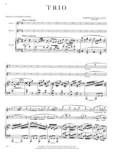 Trio In G Major, Op. 119 For Flute, Cello & Piano Or 2 Flutes & Piano